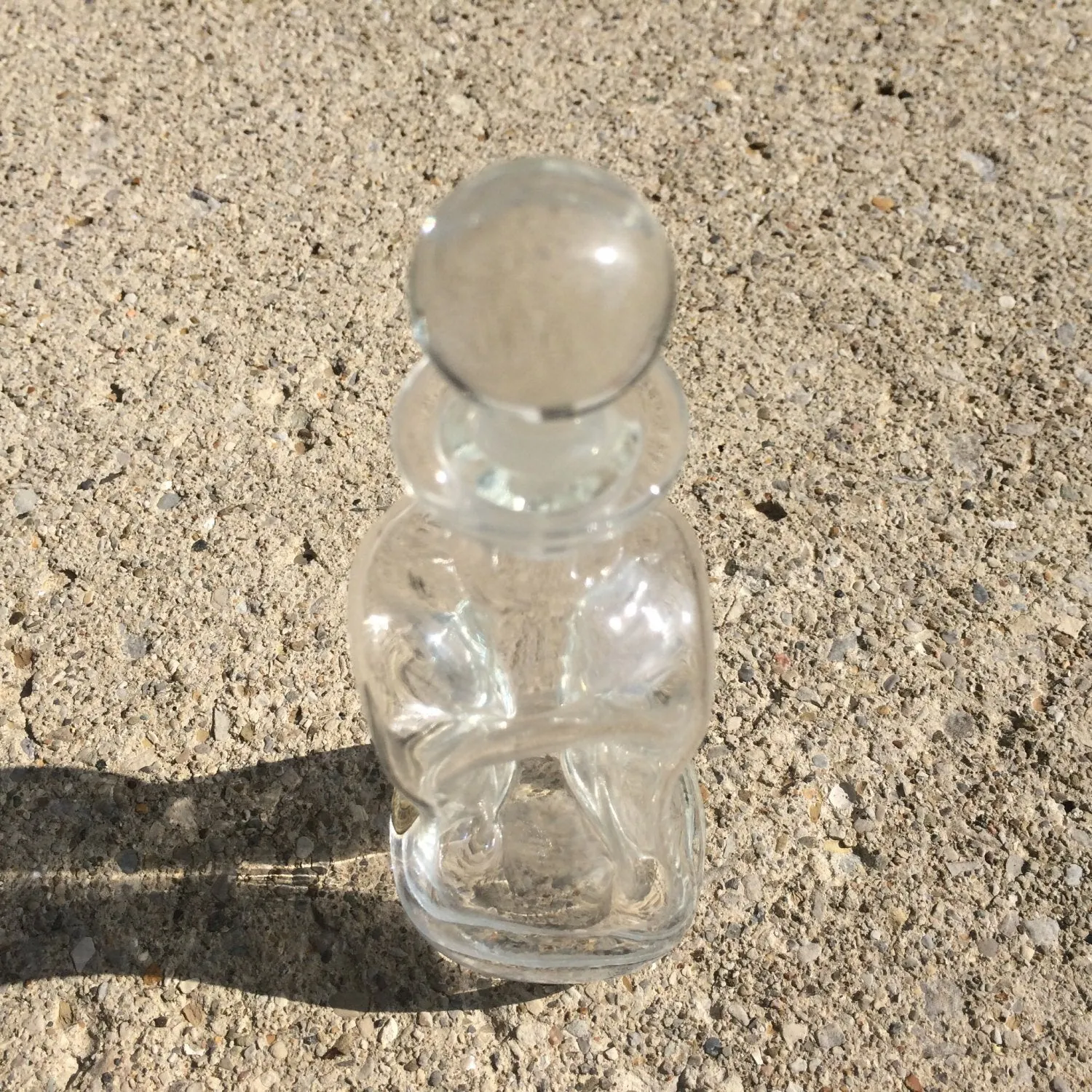 Vintage Pinched Glass Bottle by Jacob Bang of Kastrup Homegaard. Swung Glass. Hand Blown