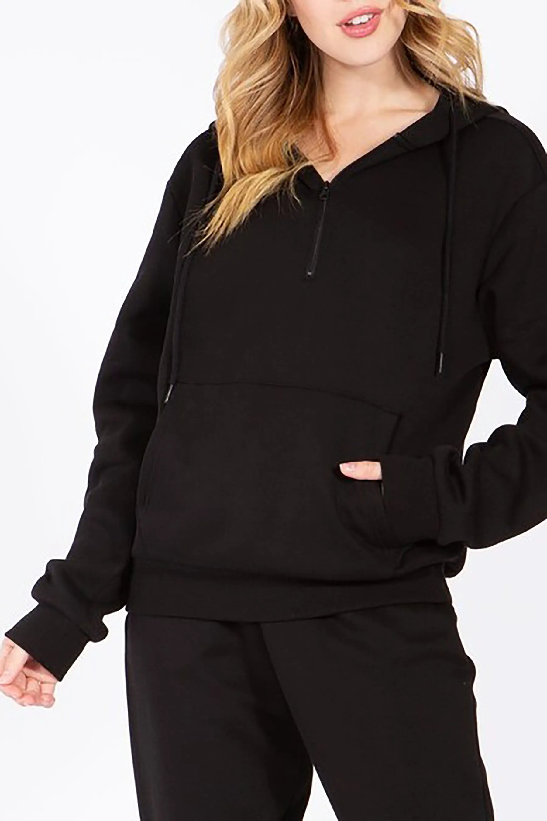 Women's  Casual 1/4 Zip Up Sweatshirts Fleece  Pullover Hoodie