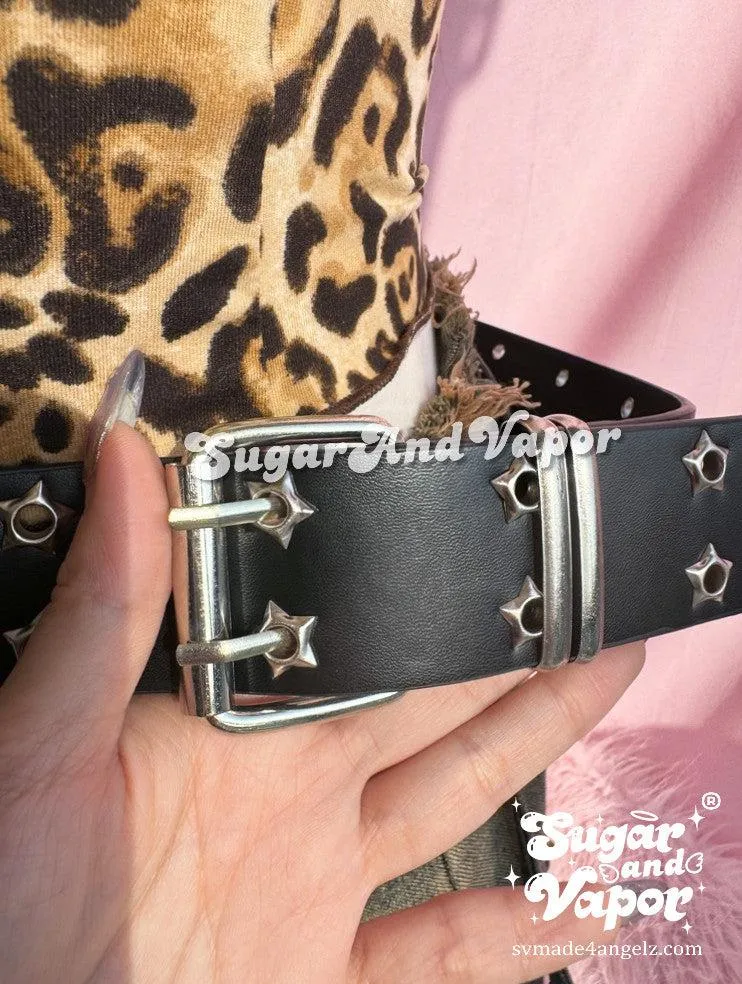 Y2k Star Rivets Grunge Pu Leather Belt