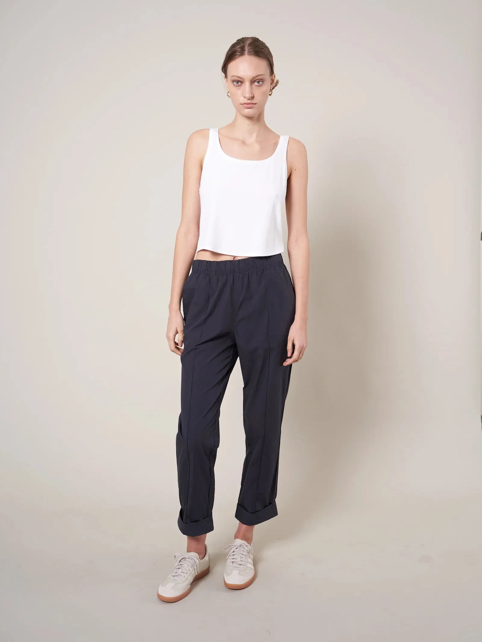 YARROW CRISP POPLIN PANT (NAVY) - WYETH